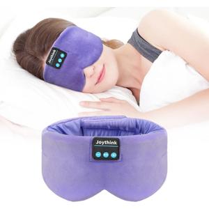 Joythink Sleep Headphones Bluetooth Sleep Mask Silk Headband Earphones Bluetooth Eye Mask for Sleeping On Side Blackout Soft Sleep Earphones Music Kids Children Eye Cover Purple