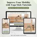 PAETA Yoga Stick for Stretching, 5ft Exercise Stick for Mobility & Flexibility, Bamboo Stretch Bar and Posture Pole with Non-Slip Grip - Includes Free Video Guide