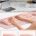 seenda Wireless Bluetooth Keyboard Mouse Combo, COE200 Ergonomic Keyboard with Wrist Rest, Silent Mouse, Multi-Device Connection, Full-Size Compatible for Windows PC Laptop Mac MacBook, Pink