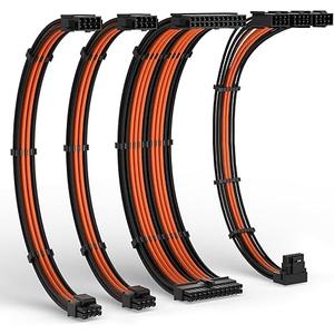 LTC PCE43 PSU Cable Extension Power Cords, Orange 1*24P ATX/2*4+4P CPU