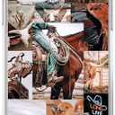 Eurdosmk Cowboy Cowgirl Riding Horse Case Compatible with iPhone 15 Pro, Hippie Aesthetic Wild West Scenery Case for iPhone 15 Pro, Trendy Cool TPU Bumper Phone Case Cover
