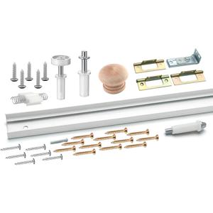 BiFold Closet Track Kit, 30inch Length, Steel Track, White (1 Kit)