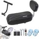 Kids Bike Seat Bike Rear Seat Cushion with Backrest Comfortable Bicycle Passenger Saddle with Handlebar, Child Bicycle Rear Seat Cushion Footrests,Back Seat for Over 5 Years Old Kids or Adults