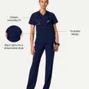 JAANUU Rhena Women's V-Neck 1-Pocket Scrub Top Soft UltraLAST Fabric, Stretch, Wrinkle & Fade Resistant Medical Scrub Top (Blue, M)