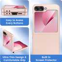 Ruky for Galaxy Z Flip 6 Case, Hard PC Ultra Slim Shockproof Protective Cover, Support Wireless Charging Full Body Drop Protection Case for Samsung Galaxy Z Flip 6,Dark Gold