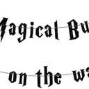 Halloween Baby Shower Decorations,Pre-Strung Glitter A Magical Bundle Is On The Way Banner for Halloween Themed Welcome Baby Boy or Girl Gender Reveal Party Decorations,Magical Wizard Party,Birthday