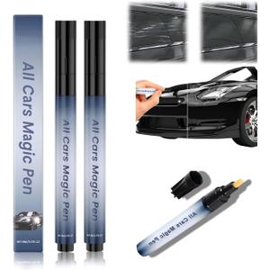2 x Car Scratch Remover, All Cars Magic Pen, Scratch Remover for Vehicles, Lightweight and Fast,Long-Lasting,Effective Performance, Black Car Paint Scratch Repair 2pcs