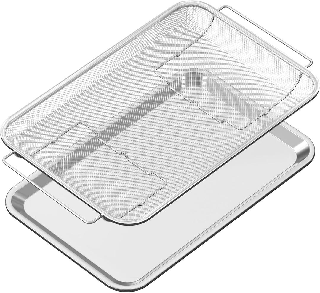 Air Fry Basket and Tray Set Compatible with Samsung Air Frying Oven, 20.4 x 13.4 IN Bacon Cooker Broiler Pan for 30" Oven, Stainless Steel Air Fry Crisper Basket and Rack, Part# NX-AA5000RS, 1 Set