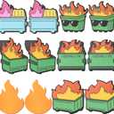 Dumpster On Fire Desk Accessories,6 Shaped-12 Pads Pop up Cute Sticky Notes,It's Fine I'm Fine Everything is Fine,Memo Notes Funny Office Gifts for Women Men Coworkers