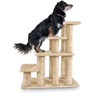 Furhaven Steady Paws Multi-Step Pet Stairs for High Beds & Sofas - Cream, 4-Step