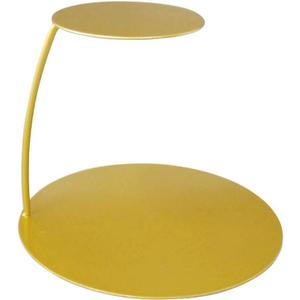 1PC Top 3.93'' High 5.9'' Base 7.87'' Gold Metal Floating Cake Spacer Separator for Wedding Party Birthday Compartment Stand Yellow