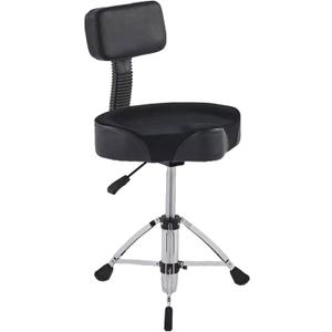 ATQIK Drum Throne with Backrest Heavy Duty Drum Stool with Back Rest Motorcycle Style Drum Throne Height Adjustable Hydraulic Drum Seat Portable 360° Rotation Drum Chair for Adult Drummers/Yellow