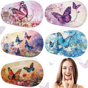 Geiserailie 50 Pcs Disposable Eye Patches for Adults with 5 Styles Vintage Gentle Removal Eyepatches Adhesive Eyepatches for Lazy Eye Women Gift(Butterfly)