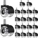 BBTO 20 Pcs Office Chair Wheels Replacement Bulk 2 Inch Swivel Heavy Duty Caster Wheels Rolling Desk Chair Casters Quiet for Hardwood Floors and Carpets, Easy Installation and Universal Fit