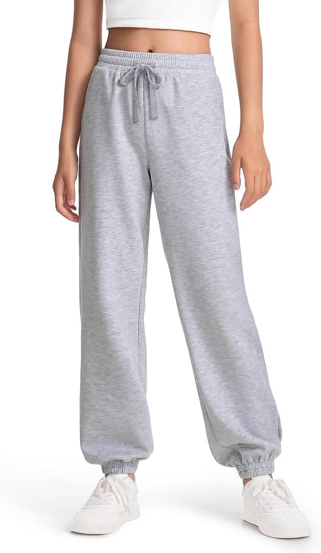 Somaibo Girls Sweatpants Athletic Joggers with Drawstring Waist and Pockets, Great for Teen Girls (Size: 7-14 Years)