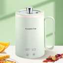 JANHESTY Small Portable Electric Kettle: 400ml Mini Hot Water Boiler Heater, 300W Travel Tea Coffee Kettle, Personal Health Stew Pot with Temperature Control, Timer, Keep Warm & Boil Dry Protection