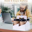 4-Cup Drink Carrier with Handle - 15 Pack Cup Holders for Food Service (12-32oz)