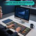 5 x Large Mouse Pad-Excel Cheat Sheet Desk Pad, Extended Desk Mousepad with Excel Shortcuts, Non-Slip Gaming Mouse Pad with Stitched Edges, Non-Fade Mouse Mat for Office Home & Gamers (11.8" x 2")