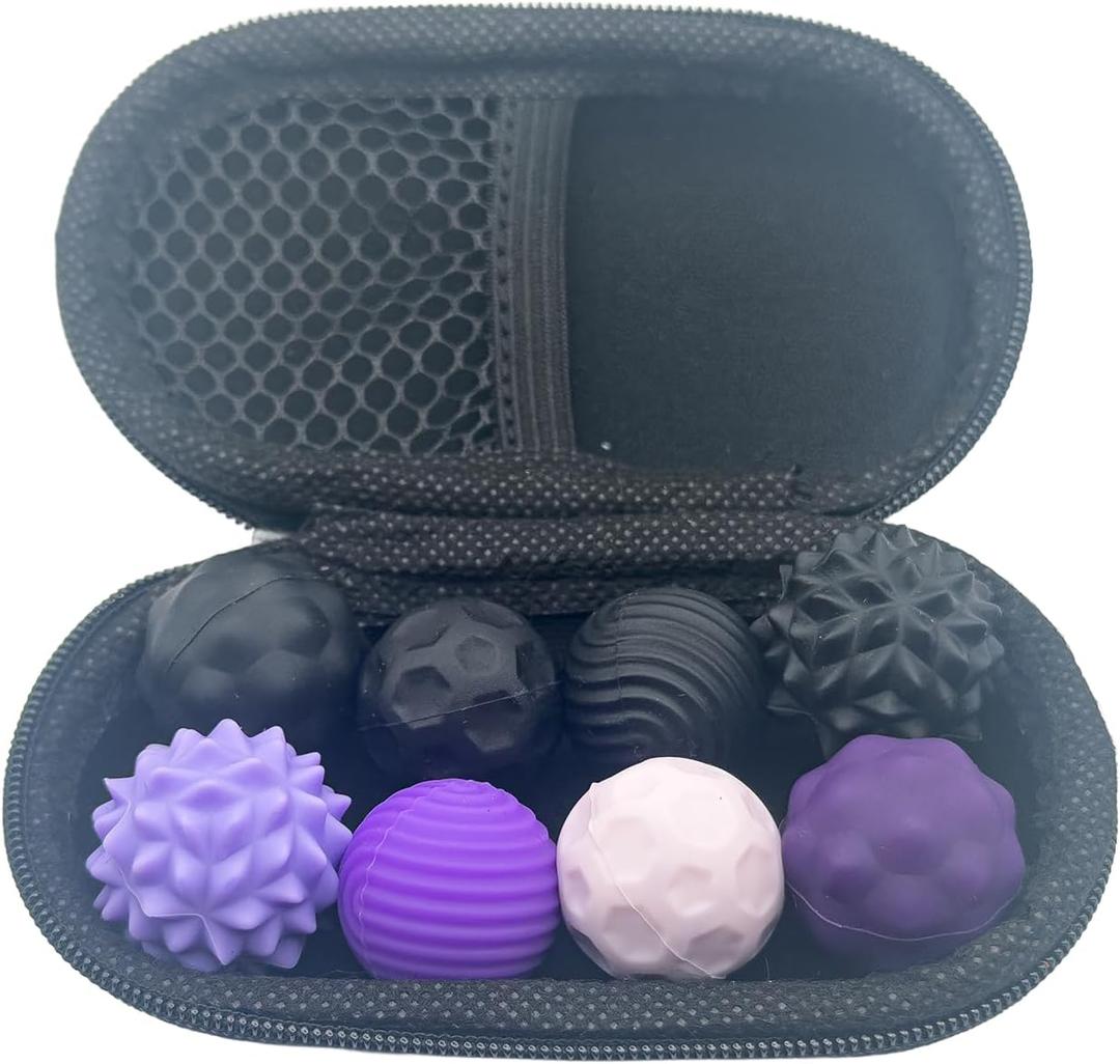 Fidget Toys for Adults and Kids- 8 Pack Magnetic Balls Sensory Toys for Anxiety ADHD Autism Relief - Silent Stress Balls with Case - Desk Toys for Focus (Black N Purple) Fidget Toys for Adults and Kids- 8 Pack Magnetic Balls Sensory Toys for Anxiety ADHD Autism Relief - Silent Stress Balls with Case - Desk Toys for Focus (Black N Purple)