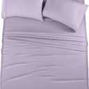 Utopia Bedding Queen Sheet Set  4 Piece Bed Sheets for Queen Size Bed, Soft and Breathable Microfiber, Includes 1 Fitted Sheet, 1 Flat Sheet and 2 Pillowcases (Lavender)