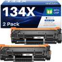 INK4U 134X Black Toner Cartridge (with Chip) Compatible Replacement for HP 134X Toner W1340X 134A W1340A Toner Cartridges to Use with LaserJet M209dw MFP M234sdw M234dw M234sdn Printer (2-Pack)