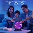 Jellyfish Lamp,Whisper-Quiet Sensory Aquarium Light,7 Color Mood Night Light with Adjustable Water Flow & 8H Timer,Rounded Tank Lamp for Home Office Bedroom Decor for Kids Adults(Black)