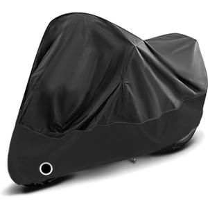 Motorcycle Cover Waterproof Outdoor for All Season, Outdoor Bike Cover with Lock-Hole for Protection,Practical Motorcycle Accessories Bicycle Cover Fit Most Electric Vehicle (Black)  Fit For Model BC96