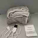 blunique Heated Blanket Electric Throw Waffle, 50x60 Inches Sherpa Fleece Fast Heating Blanket 6 Heating Levels & 4 Hours Auto Off ETL Certification, Grey Throw