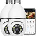 2PCS WiFi Light Bulb Security Camera Wireless Outdoor 1080P Indoor 360 Degree Security Cameras for Home Security, Smart Motion Detection, Two-Way Audio