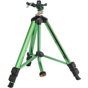 Green Zinc Alloy Water Bird Sprinkler, Heavy Duty Tripod Base Garden Sprinkler, 360 Degree Large Area Irrigation, Durable Flip Lock Legs & Adjustable Nozzle, 1 Pack