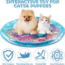 Aqua Cats Water Mat with Fish,Cat Dog Water Mat,Thickened Durable Non-Slip Playmat, Durable Easy Clean,Suitable for All Types of Pets(A) 11