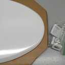 Mayfair Cassel Slow Close Toilet Seat, Easy Clean, Non Slip Premium Wood Seat, Easy Install, Made in USA, Elongated, White