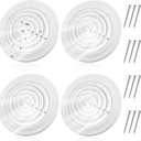 Therwen 4 Pcs 10 Inch Round Vent Cover, White Round Ceiling Diffuser with Screws HVAC Vent Duct Cover Replacement Exhaust Fan Covers for Home Office Kitchen Ventilation Use, Outer Dimensions 13-15/16"
