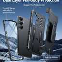 FNTCASE for Samsung Galaxy S25-FE Case: Military Grade Rugged Cell Phone Cover with Kickstand & Belt-Clip Holster | Shockproof Protection Bumper Matte Textured for Galaxy S25 FE Cases 6.7inch - Black