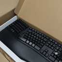 MEETION Ergonomic Wireless Keyboard and Mouse, Ergo Keyboard with Vertical Mouse, Split Curved Keyboard with Wrist Rest, Natural Typing Rechargeable Full Size, Windows/Mac/Computer/Laptop, Large Size (Black)
