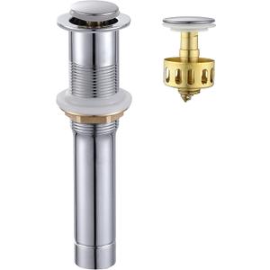 Pop up Sink Drain Stopper for Bathroom Vessel Vanity Sink Art Basin Chrome, Small Cap Without Overflow, Metal Pop-up Drain Strainer with Detachable Basket Stopper