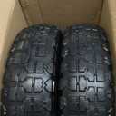 Kavedodu 12'' Flat Free Tires Rubber Replacement Solid Tire and Wheel Assemblies for Hand Trucks Garden Cart Wheelbarrow - 3.5Wide Polyurethane Tires 2.1 Hub with 5/8 Inch Axle Borehole (410/350-6)