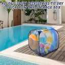 2 PCS Pool Storage Bins, 100 Gallon, Sturdy Nylon Mesh Pool Basket Organizer with Side Pocket- Quick Drying Pool Storage, Large Swim Accessories Holder for Float, Beach Balls,Towel