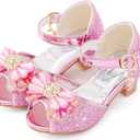 Osinnme Toddler Little Big Kid Girls Wedding Sandals (*Pink)