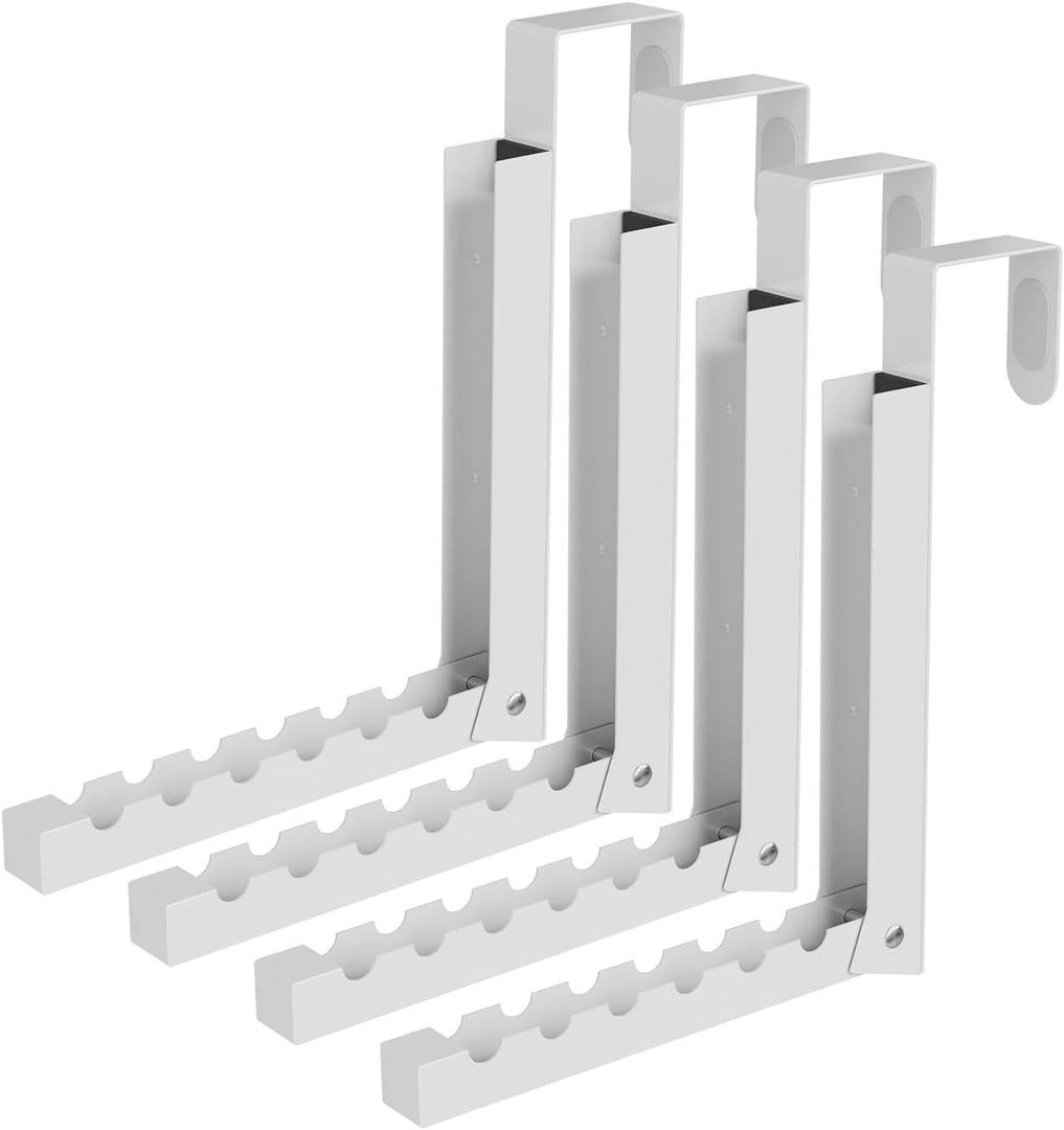 Over The Door Hanger Folding Clothes Drying Rack, Folding Hanging Coat Rack for Indoor Laundry Room Compact Small Space Foldable Portable Clothing Hanger Hook Collapsible- 4 Pack (White)