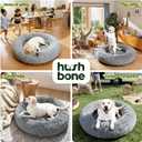 Extra Large Donut Calming Dog Bed with Orthopedic Memory Foam Dogs,42 Inch Pet Bed Cuddler Anti Anxiety with Comfort Cooling Gel, Removable Waterproof Round Plush Cover Sofa for Machine Washable, Grey