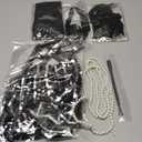 1920s Flapper Accessories Set for Women Roaring 20s Accessories Great Gatsby Costume Kit (Black Silver)