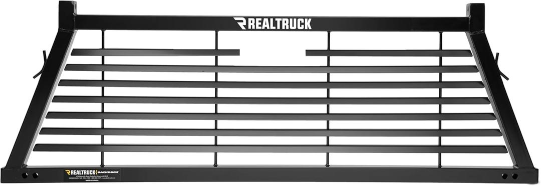 RealTruck BACKRACK Louvered Rack Frame Only | Black, No Drill | 12900 | Fits 2019-2025 Chevrolet/GMC Silverado/Sierra 1500; 2008-2019 & 2022-2025 Toyota Tundra; 2009-2025 Ford F-150 & Others