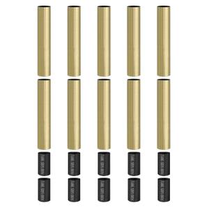 PATIKIL 5" Tall Candle Covers Sleeves, 10Pcs Metal E12 Chandelier Socket Sleeves with Insulation Heat Shrinkable Flame Retardant Tube Bulb Light Base Holder for Lamps, Green Bronze