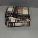 JOJOGOGO Fall and Winter Brown Buffalo Plaid Sherpa Pillow Covers 16x16 Set of 2, 16 x 16 Brown Autumn Sweater Accent Throw Pillows, Cozy Fluffy Curly Sherpa Farmhouse Checkered Pillow Covers