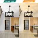 6-Light Black Chandelier, Farmhouse Dining Room Light Fixture, Large Modern Chandelier, Geometric Industrial Metal Hang Lighting Fixture for Foyer Entryway Kitchen Over Table Hallway Living Room