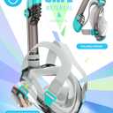 Greatever G2 Full Face Snorkel Mask with Latest Dry Top System,Foldable 180 Degree Panoramic View Snorkeling Mask with Camera Mount,Safe Breathing,Anti-Leak&Anti-Fog