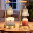 Big Gold Candle Warmer Lamp with Timer, Dimmable Candle Warmer for Home Decor, Height Adjustable Candle Lamp for Jar Candles, Birthday Gifts for Women Mom, House Warming Gifts New Home