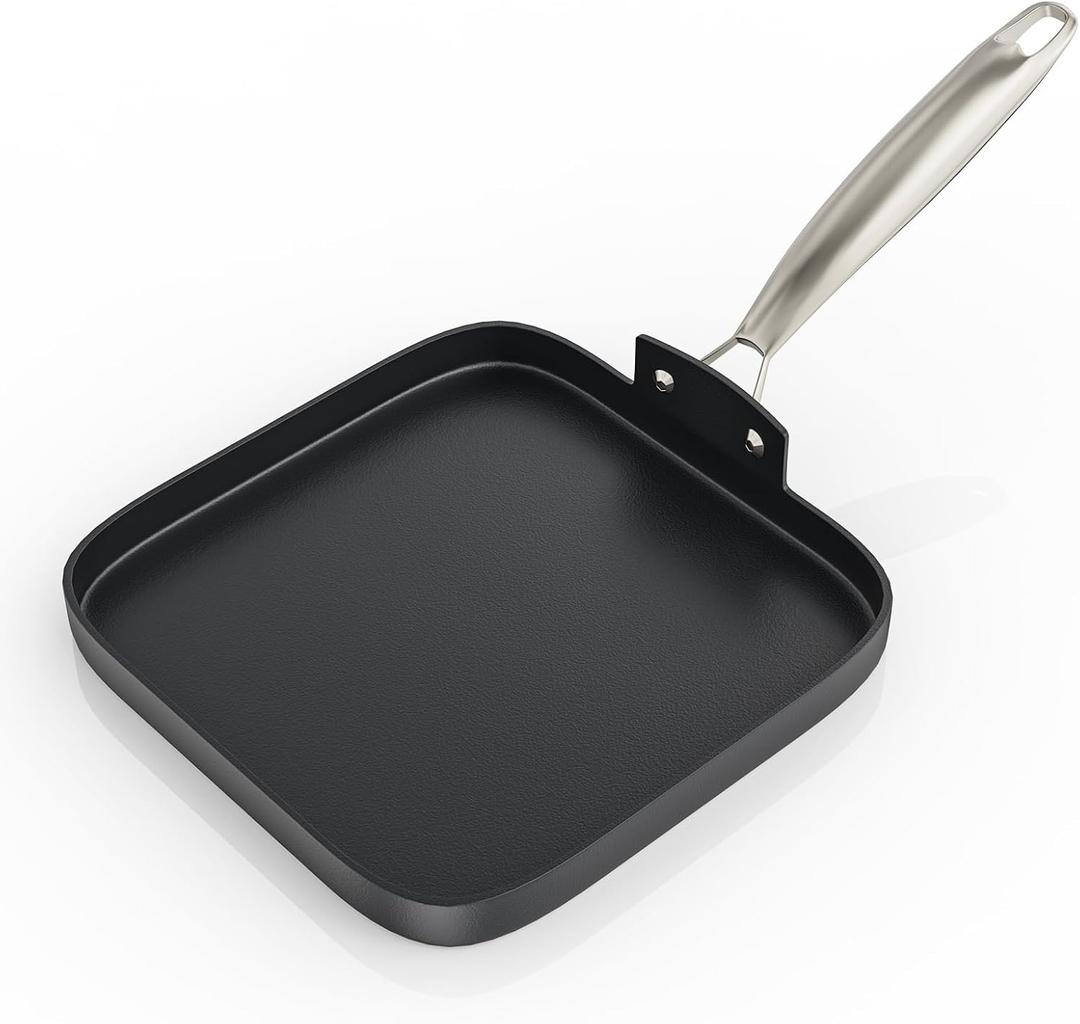 Nonstick Griddle Pan Replacement for Ninja Foodi C30628, 11-Inch Stovetop Griddle with Big Cooking Surface, Versatile Square Frying Grill Pan with Handle, Flat Grill Pan for All Cooktops, Oven Safe
