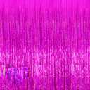 4 Pack 3.2Ft x 8.2Ft Fuchsia Fringe Curtain Backdrop, Sparkle Metallic Tinsel Foil Fringe Streamers Background for Photo Booth Birthday Wedding Baby Shower Halloween Christmas Party Decorations